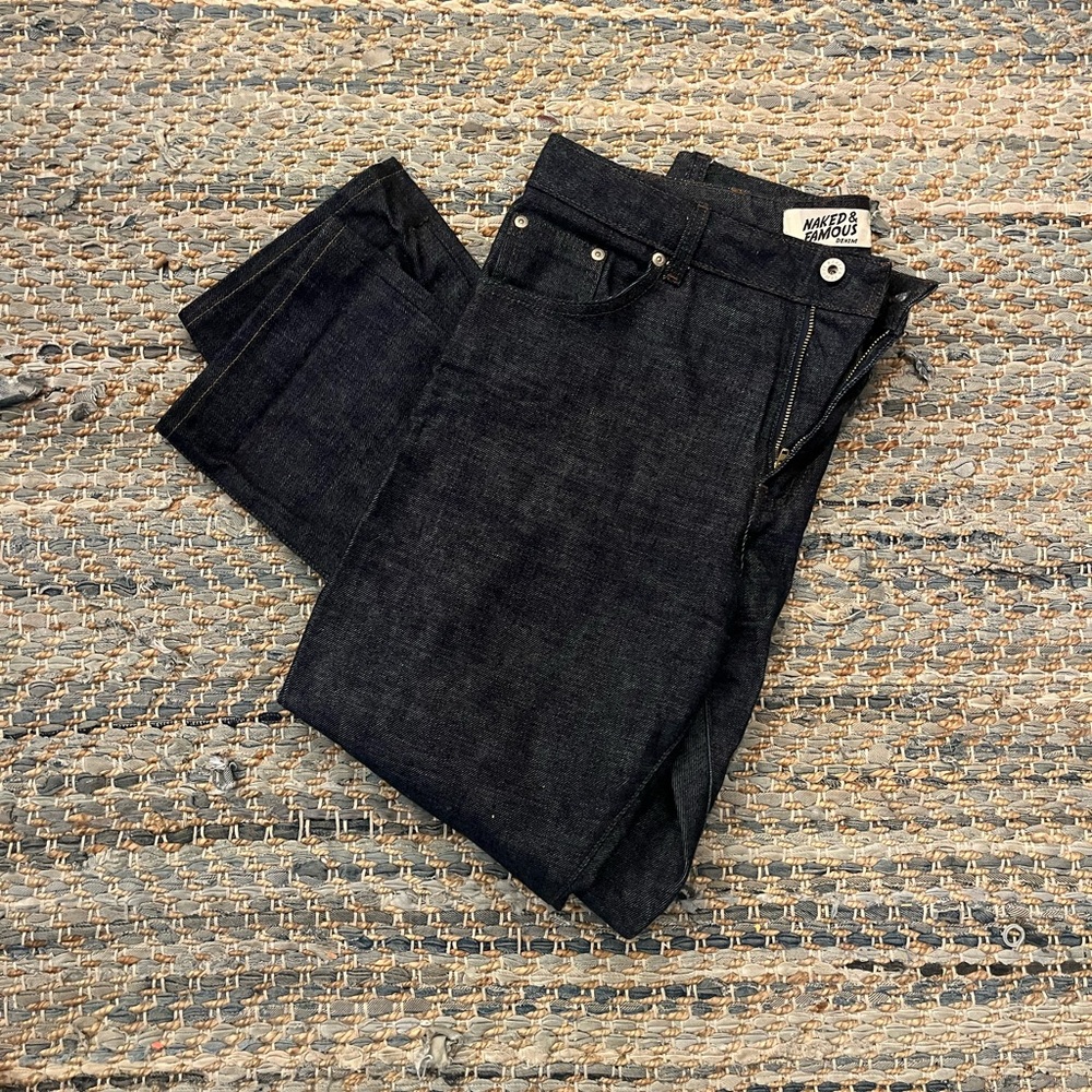 Naked & Famous Denim Women's Raw Denim Arrow Straight Leg Jeans